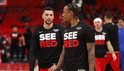 Bulls’ DeMar DeRozan reacts to Zach LaVine’s season-ending injury