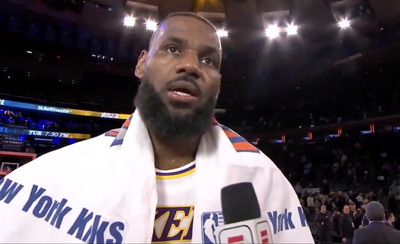 LeBron James wore a Knicks towel after a big win in New York and NBA fans wildly speculated about his future