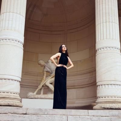 Parisian Elegance: Sofia Carson's Enchanting Moment of Bliss