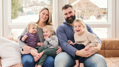 Kylie and Jason Kelce's kids' playroom brings the sage color trend to life beyond the kitchen