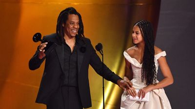 What did Jay-Z say at the Grammys and does Blue Ivy have a Grammy?