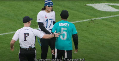 Mic’d up: Puka Nacua chops it up with Jalen Ramsey, other NFL stars at Pro Bowl Games
