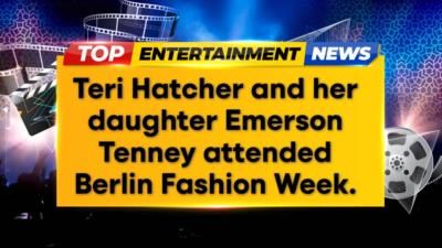 Teri Hatcher and daughter Emerson twin at Berlin Fashion Week