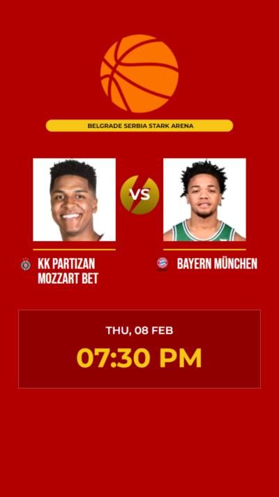 Bayern München narrowly defeats KK Partizan Mozzart Bet in Euroleague