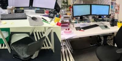 Woman creates miniature version of former colleague's desk as farewell gift
