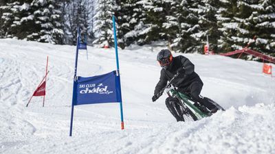 102 spiked tires, 51 elite mountain bikers, one snow covered Alpine ski slope – what could possibly go wrong?