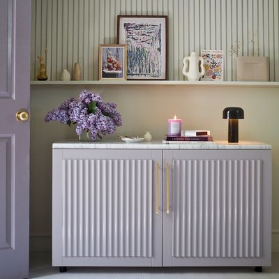 This genius hack turns a plain IKEA cabinet into a gorgeous, bespoke storage unit – it's nailing the fluted motif trend