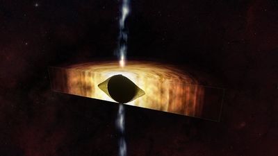 Cosmic Super Bowl? The Milky Way's black hole is shaping spacetime into a football