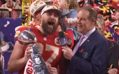 NFL fans couldn’t believe that Travis Kelce was already so lit before even getting the Lombardi Trophy