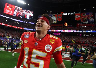 Best photos of the Chiefs’ on-field celebration after winning the Super Bowl