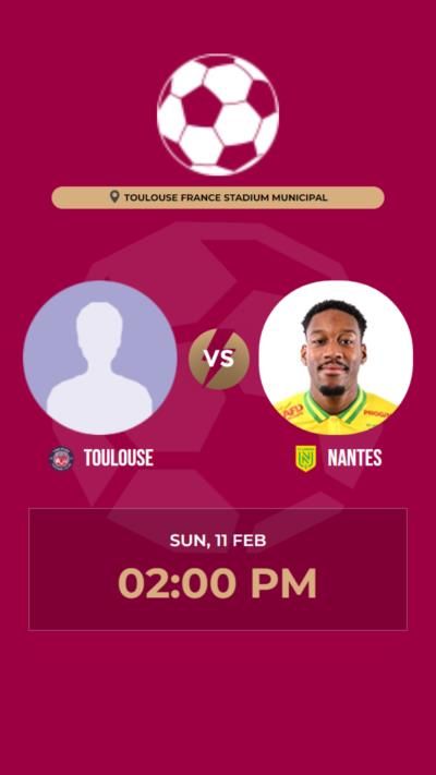 Nantes defeats Toulouse 2-1 in Ligue 1 match