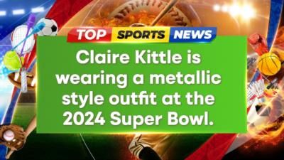 Claire Kittle rocks metallic style at the 2024 Super Bowl