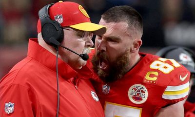 For just a second, Travis Kelce cracked under pressure of a new world of fame