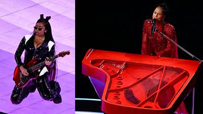 “It was the greatest ever”: H.E.R. and Alicia Keys take Usher’s Super Bowl Halftime Show into the red with show-stopping performances on a signature Fender Strat and custom grand piano