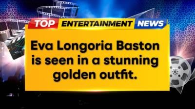 Eva Longoria Shines in Golden Glamour at Directors' Gathering