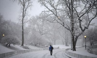 Snow from nor’easter storm leads to canceled flights in north-eastern US