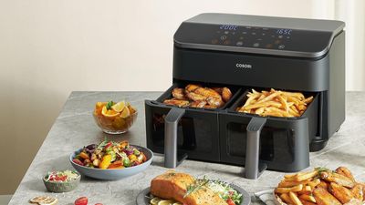 COSORI dual basket air fryer review — clear viewing windows offer control at a glance