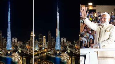 Ahead of PM Modi's address at World Government Summit, Burj Khalifa lit up with 'Guest of Honor - Republic of India'