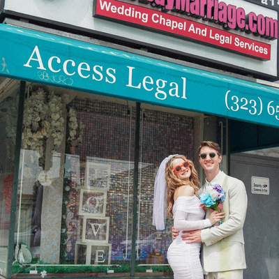 Joey King Got Married at a Place Called "Same Day Marriage" With a Dollar-Store Bouquet