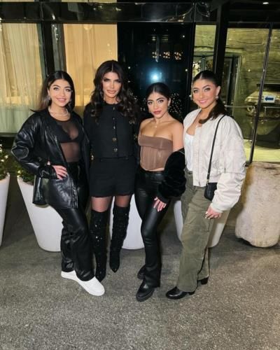 Teresa Giudice Poses with Her Girls in All-Black Ensemble