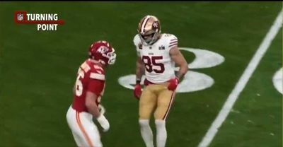 Mic’d up video shows George Kittle missing a Super Bowl loose ball because he was saying hi to the Chiefs’ George Karlaftis