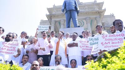 Irked by criticism of Centre, Opposition protests inside the House and outside