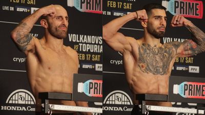 UFC 298 video: Alexander Volkanovski, Ilia Topuria make weight for featherweight title clash