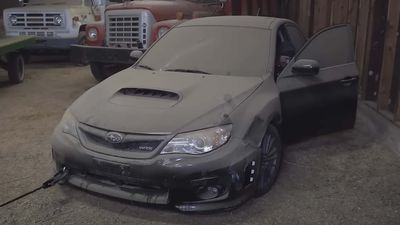 Watch This Filthy Subaru WRX Get Pulled From A Barn And Detailed Back To Life