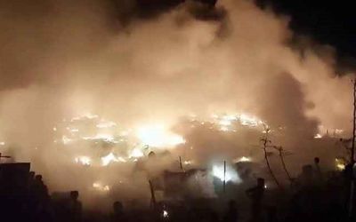 Delhi: Massive fire at Shahbad Dairy in Rohini; 130 huts gutted