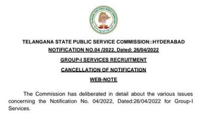 Telangana | TSPSC cancels Group-I notification; new notification likely today or tomorrow