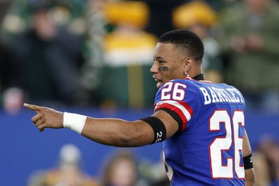 Saquon Barkley proudly wore Giants jersey at Rangers-Islanders game