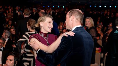 Royal fans are 'melting' over Prince William and Cate Blanchett at the BAFTAs as he attends without Kate Middleton