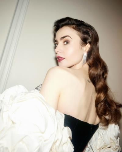 Lily Collins Stuns In Timeless Black And White Ensemble