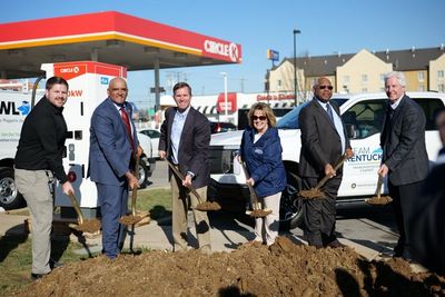 Kentucky and federal officials break ground on the first EV charging station in the southeast U.S. I