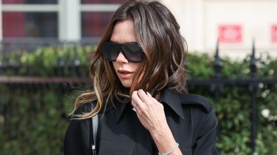 Victoria Beckham proves off-duty activewear can look put together in monochrome hoodie and leggings combo