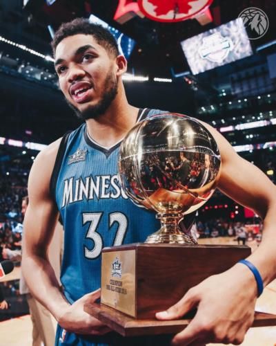 Karl-Anthony Towns Celebrates Victory With Teammates