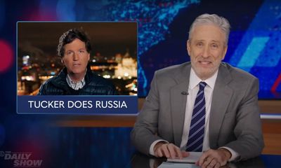 Jon Stewart on Tucker Carlson’s interview with Putin: ‘An ally to the right’