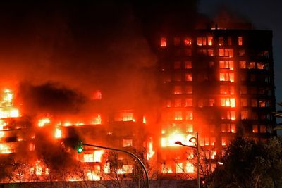 Ten killed as fire engulfs residential buildings in Spain’s Valencia