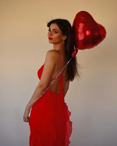 Victoria Justice Radiates Love And Joy In Red Ensemble