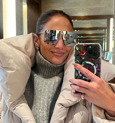 Jennifer Lopez Coordinates a Giant Puffer Coat With a Birkin Bag, As Only She Can