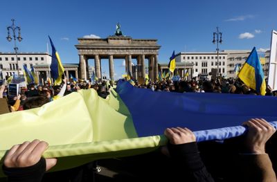 Protests Across Germany On Ukraine War Anniversary