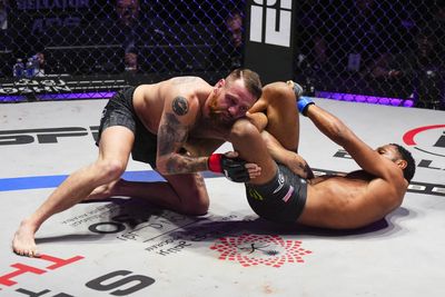 PFL vs. Bellator: Champions video: A.J. McKee taps Clay Collard with triangle armbar in 70 seconds