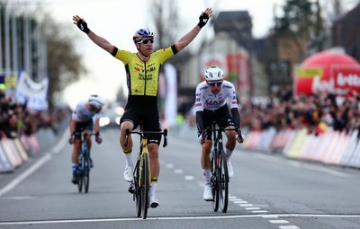 Wout Van Aert wins three-up sprint to claim victory in Kuurne-Brussel-Kuurne debut