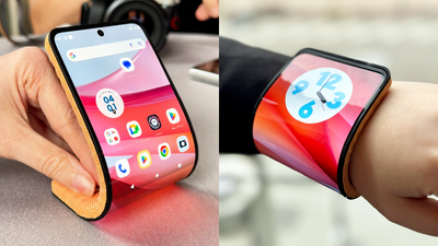 This bendable smartphone transforms into a smartwatch — and I tried it on