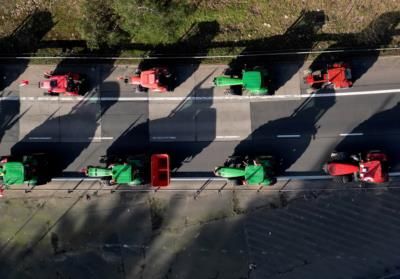 Polish Farmers Block Highway At Germany Border Crossing