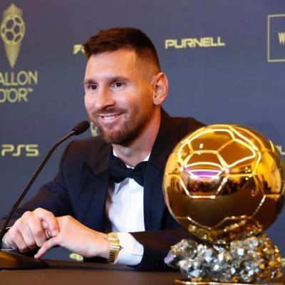 Saint West Walks Hand-In-Hand With Soccer Legend Lionel Messi