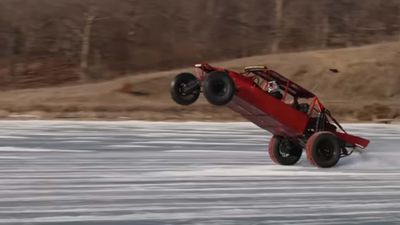 This Is How You Wheelie A Sandrail On Ice