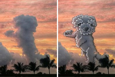 This Artist Creates Fun Illustrations On Pictures Of Clouds (55 New Pics)