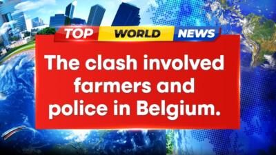 Farmers Protest In Belgium Escalates, Police Sprayed With Manure