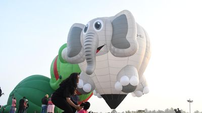 The ninth edition of Tamil Nadu International Balloon Festival showcased special balloons shaped like elephant and frogs